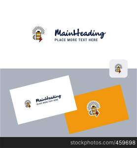 Battery vector logotype with business card template. Elegant corporate identity. - Vector
