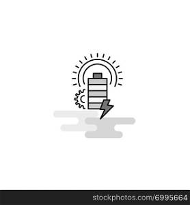 Battery Web Icon. Flat Line Filled Gray Icon Vector