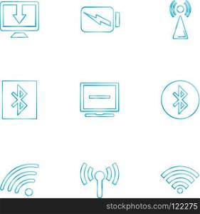 battery , wifi , network , infrared , signals , web , user interface , usb , battery cells , mobile , uploading , downloading , internet , icon, vector, design,  flat,  collection, style, creative,  icons