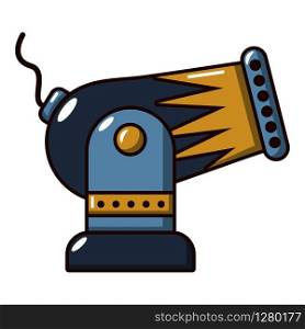 Battle cannon icon. Cartoon illustration of battle cannon vector icon for web.. Battle cannon icon, cartoon style.