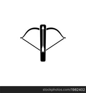Battle Crossbow with Arrow. Flat Vector Icon illustration. Simple black symbol on white background. Battle Crossbow with Arrow sign design template for web and mobile UI element. Battle Crossbow with Arrow Flat Vector Icon