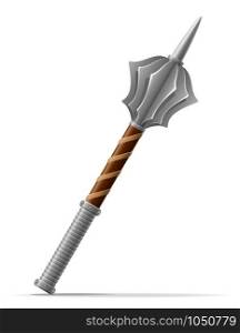 battle mace medieval stock vector illustration isolated on white background