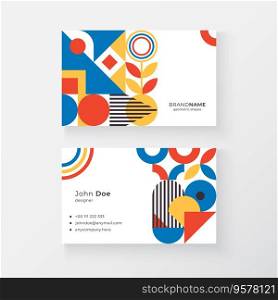 Bauhaus inspired business cards with square figures, shadows and text. Minimal modern abstract basic figures. Bauhaus inspired business cards with square figures, shadows and text. Minimal abstract basic figures