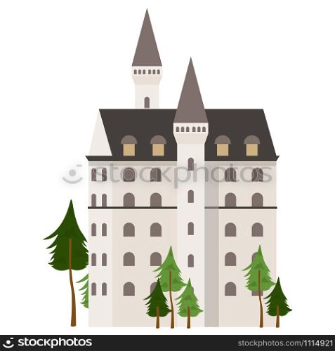 Bavarian castle. cartoon vector illustration