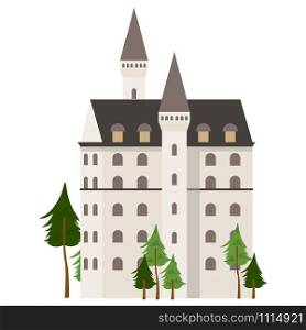 Bavarian castle. cartoon vector illustration