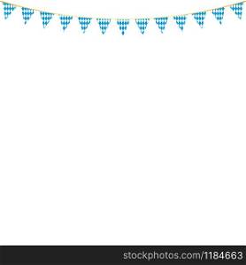 Bavarian flags decoration postcards for oktoberfest party on a white background. Bavarian flags decoration postcards for oktoberfest party