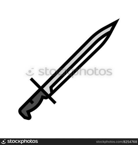 bayonet weapon war color icon vector. bayonet weapon war sign. isolated symbol illustration. bayonet weapon war color icon vector illustration