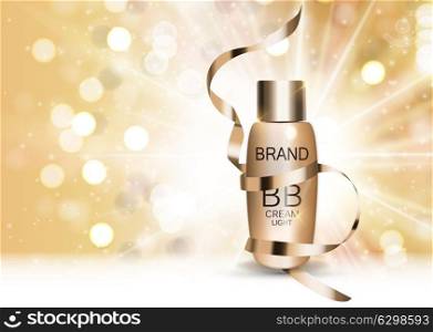 BB Cream Bottle Template for Ads or Magazine Background. 3D Realistic Vector Iillustration. EPS10. BB Cream Bottle Template for Ads or Magazine Background. 3D Real