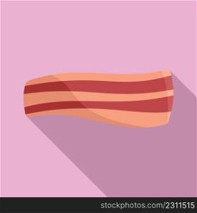 Bbq bacon icon flat vector. Meat slice. Smoked food. Bbq bacon icon flat vector. Meat slice