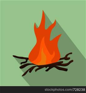 Bbq fire icon. Flat illustration of bbq fire vector icon for web design. Bbq fire icon, flat style