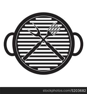 BBQ Icon with Grill Tools. Vector Illustration EPS10. BBQ Icon with Grill Tools. Vector Illustration
