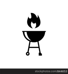 BBQ with flame icon. Grill sign meat and food sign. Barbeque icon isolated on white background. EPS 10. BBQ with flame icon. Grill sign meat and food sign. Barbeque icon isolated on white background.