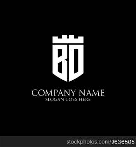 Bd initial shield logo design inspiration crown Vector Image