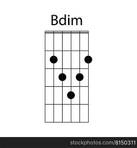 Bdim guitar chord icon vector illustration design