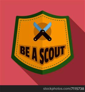 Be a scout logo. Flat illustration of be a scout vector logo for web design. Be a scout logo, flat style