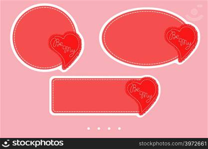 Be My badges for valentine&rsquo;s day. Simple vector design for sales, greetings, stickers, web page ad, labels, badges, coupons, flyers etc. In EPS