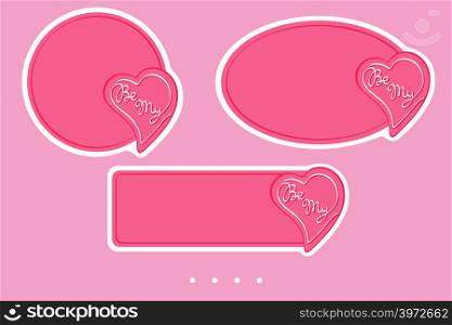 Be My badges for valentine&rsquo;s day. Simple vector design for sales, greetings, stickers, web page ad, labels, badges, coupons, flyers etc. In EPS