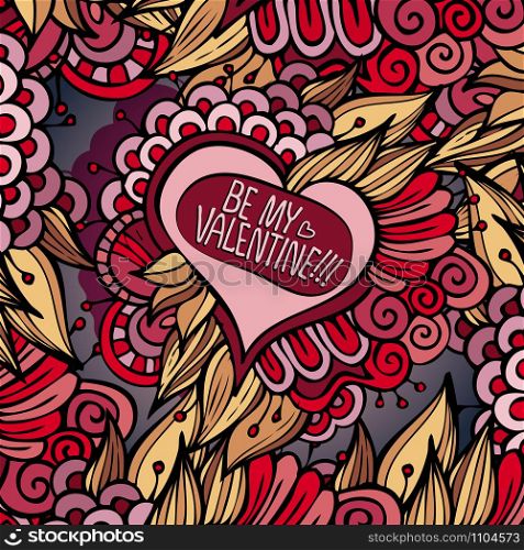 Be my Valentine Greeting Card. vector illustration