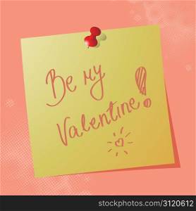 ""Be my valentine" handwritten message, eps10 vector illustration"