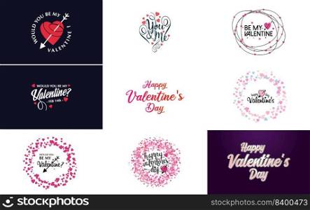 Be My Valentine lettering with a heart design. suitable for use in Valentine’s Day cards and invitations