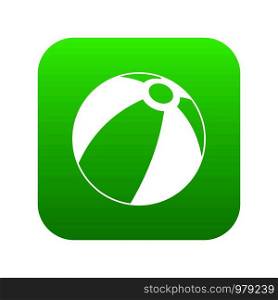 Beach ball icon digital green for any design isolated on white vector illustration. Beach ball icon digital green