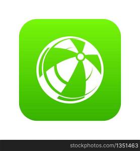 Beach ball icon green vector isolated on white background. Beach ball icon green vector