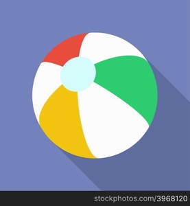 Beach Ball icon. Modern Flat style with a long shadow