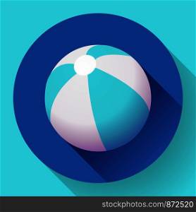 Beach Ball icon. Modern Flat style with a long shadow.. Beach Ball icon. Modern Flat style with a long shadow