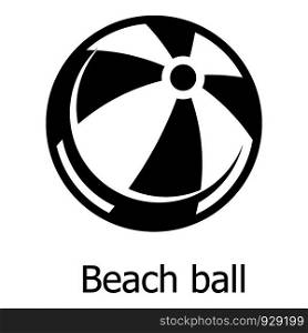 Beach ball icon. Simple illustration of beach ball vector icon for web. Beach ball icon, simple black style