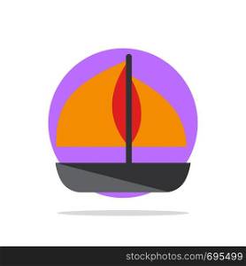 Beach, Boat, Ship Abstract Circle Background Flat color Icon