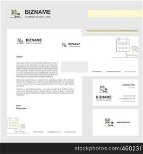 Beach Business Letterhead, Envelope and visiting Card Design vector template