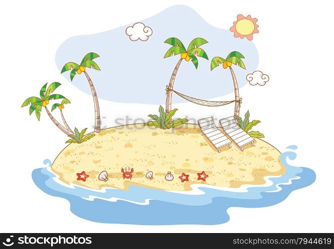 beach cartoon illustration