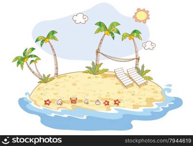 beach cartoon illustration
