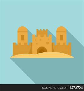 Beach castle icon. Flat illustration of beach castle vector icon for web design. Beach castle icon, flat style