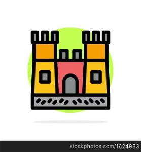 Beach, Castle, Sand Castle Abstract Circle Background Flat color Icon