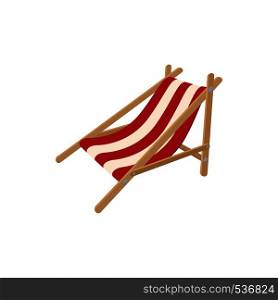 Beach chaise icon in cartoon style on a white background. Beach chaise icon, cartoon style