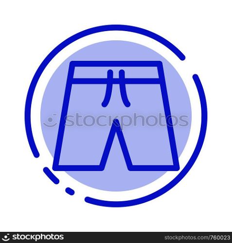 Beach, Clothing, Short, Shorts Blue Dotted Line Line Icon
