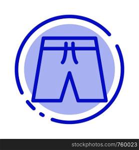 Beach, Clothing, Short, Shorts Blue Dotted Line Line Icon