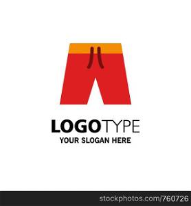 Beach, Clothing, Short, Shorts Business Logo Template. Flat Color