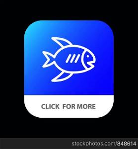 Beach, Coast, Fish, Sea Mobile App Button. Android and IOS Line Version