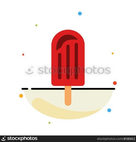 Beach, Cream, Dessert, Ice Abstract Flat Color Icon Template