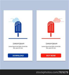Beach, Cream, Dessert, Ice Blue and Red Download and Buy Now web Widget Card Template