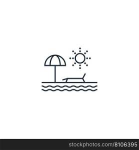 Beach creative icon from travel icons collection Vector Image