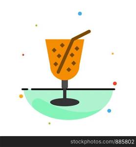 Beach, Drink, Juice Abstract Flat Color Icon Template