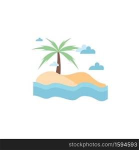Beach graphic design template vector isolated illustration. Beach graphic design template vector isolated