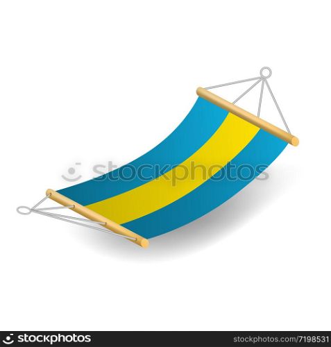 Beach hammock icon. Realistic illustration of beach hammock vector icon for web design isolated on white background. Beach hammock icon, realistic style