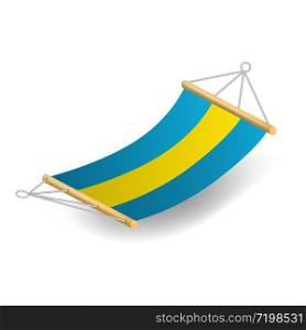 Beach hammock icon. Realistic illustration of beach hammock vector icon for web design isolated on white background. Beach hammock icon, realistic style