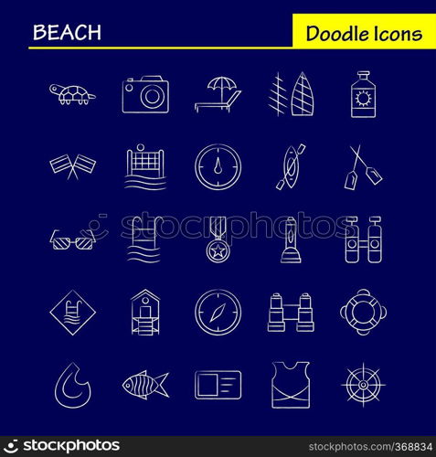 Beach Hand Drawn Icon for Web, Print and Mobile UX/UI Kit. Such as  Protein, Bottle, Drink, Sport, Beach, Net, Sports, Volley, Pictogram Pack. - Vector