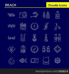 Beach Hand Drawn Icon for Web, Print and Mobile UX/UI Kit. Such as  Protein, Bottle, Drink, Sport, Beach, Net, Sports, Volley, Pictogram Pack. - Vector