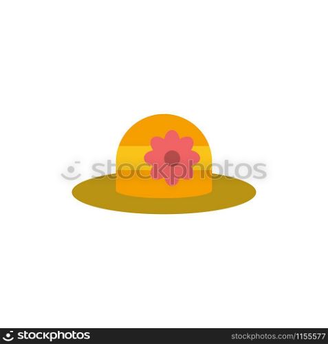 Beach, Hat, Cap Flat Color Icon. Vector icon banner Template
